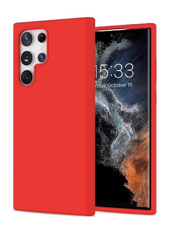 

Generic Samsung Galaxy S23 Ultra Protective Slim Fit Soft TPU Back Flexible Silicone Mobile Phone Back Case Cover, Red