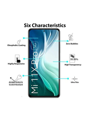 Xiaomi Mi 11X Pro 5g Full Glue 9H Tempered Glass Screen Protector, Black/Clear