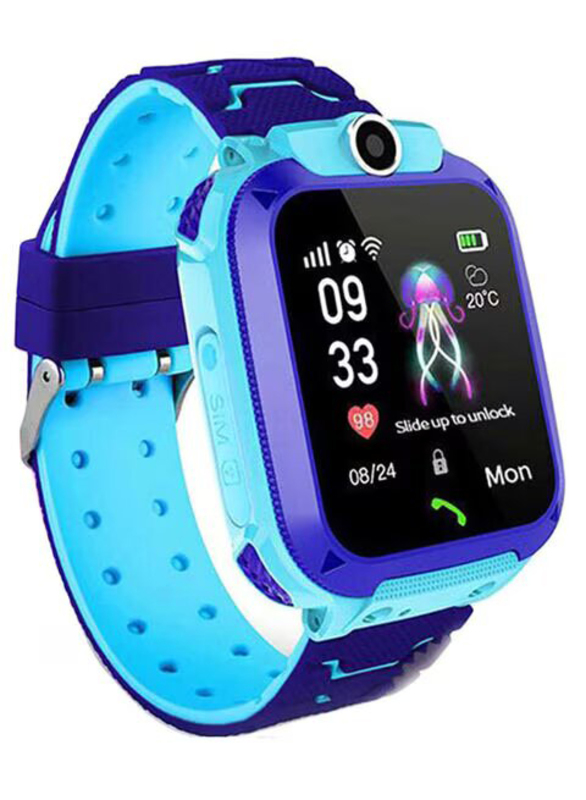 Q12 Kids Intelligent Smart Watch with IP67 Waterproof, Touch-Screen, SOS Phone Call Device & Location Tracker, Blue