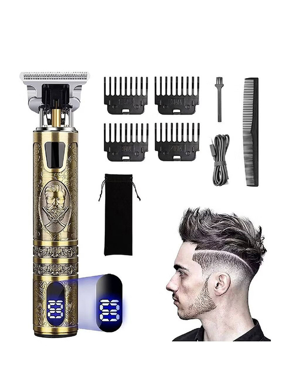 XiuWoo Rechargeable Electric Hair Clippers with LCD Screen, Gold