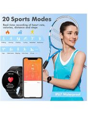 Bluetooth Calling, 5ATM Waterproof Fitness Tracker With Heart Rate Sleep Monitor For Android And iOS black