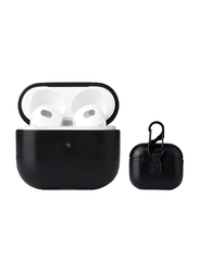 Gennext Apple AirPods 3 Leather Smooth Texture Protective Case Cover with Buckle, Black