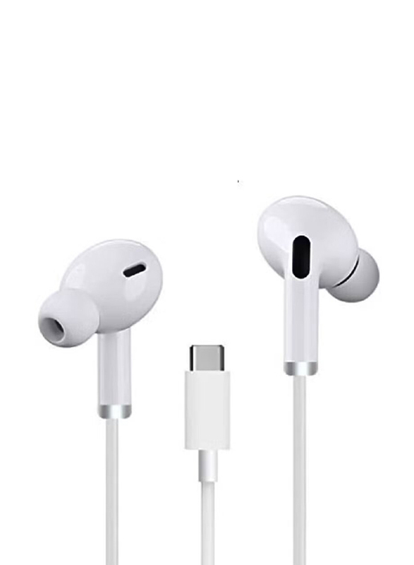Type-C USB Wired In-Ear Earphones with Microphone, White