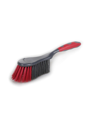 Delcasa Durable Household Hand Scrub Dust Brush with Dense Stiff Bristles, Ergonomic & Non-Slip Grip for Sweep, Cleaning & Removing Dust, Dc1606, Grey/Red