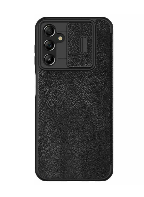 Nillkin Samsung Galaxy A14 4G/5G Qin Leather Mobile Flip Case Cover with Slide Camera Protection, Black