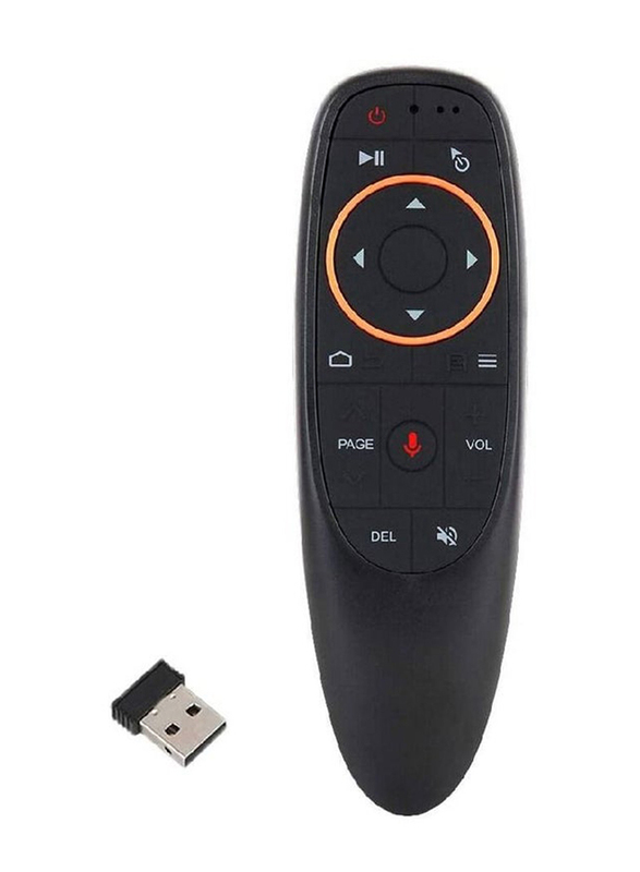 Voice Air Mouse Wireless Remote 2.4G RF  Control with 6 Axis Gyroscope for Android TV Box/PC/Smart TV/HTPC/Projector, Black