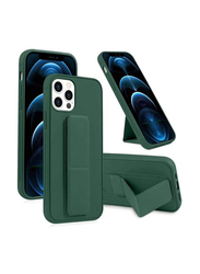Apple iPhone 14 Pro Foldable Silicone Magnetic Finger Strap and Hand Grip Back Mobile Phone Case Cover, Green