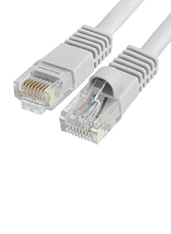 15-Meter Cat6 High-Speed Heavy Duty Gigabit Ethernet Patch Internet Cable, RJ45 to RJ45 for Networking Devices, Grey