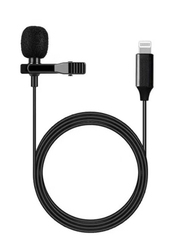 Mini Portable Microphone Condenser Clip on Lapel Lavalier Mic Wired, Black