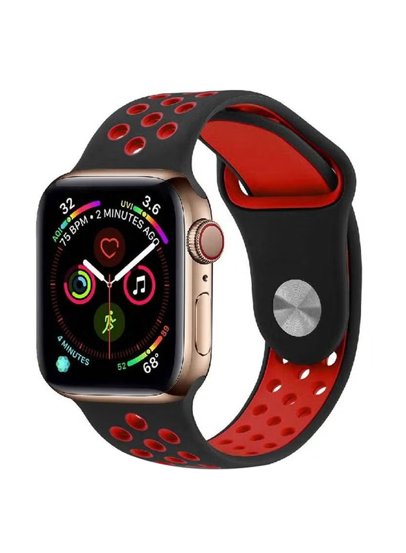 Sport Replacement Wrist Strap Band for Apple Watch 38/40mm, Black/Red