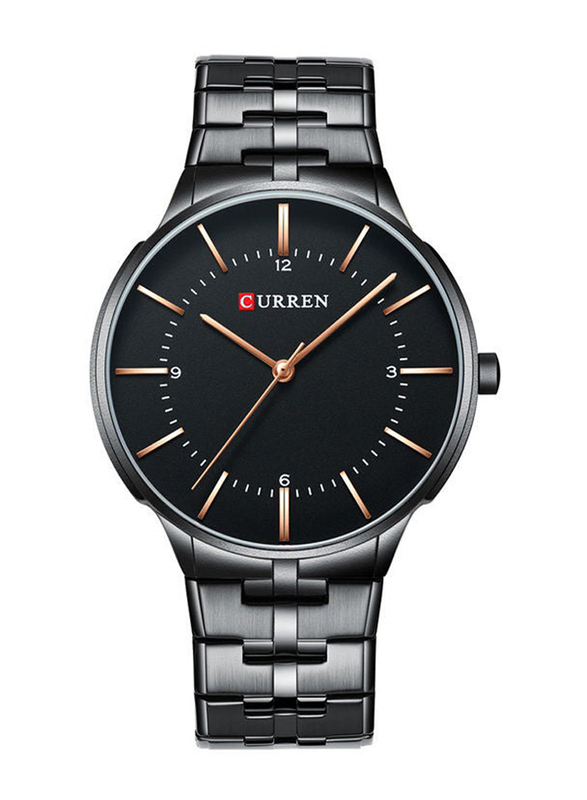 Curren Analog Watch for Men with Alloy Band, J3633B-KM, Black