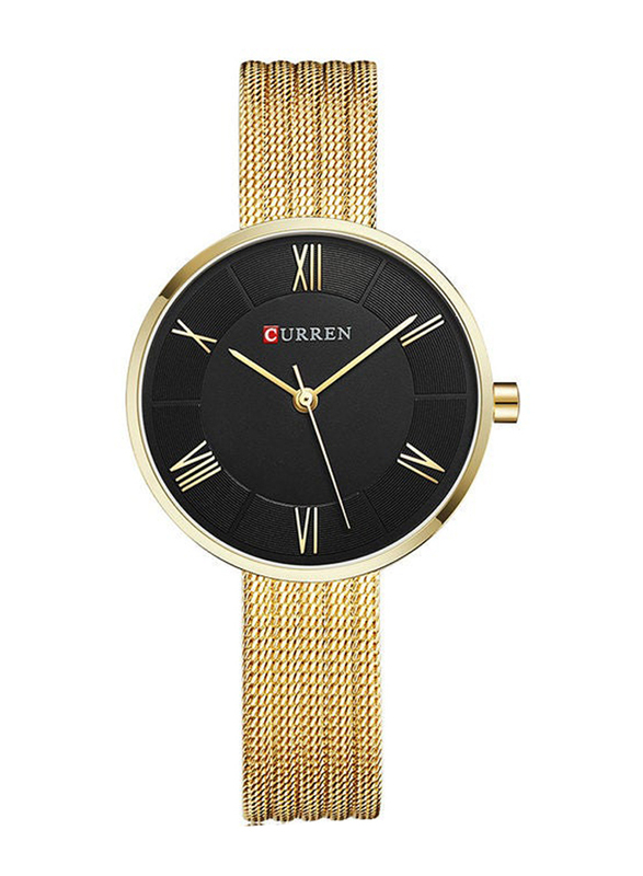 Curren Analog Watch for Women with Alloy Band, J2733GB-KM, Gold-Black