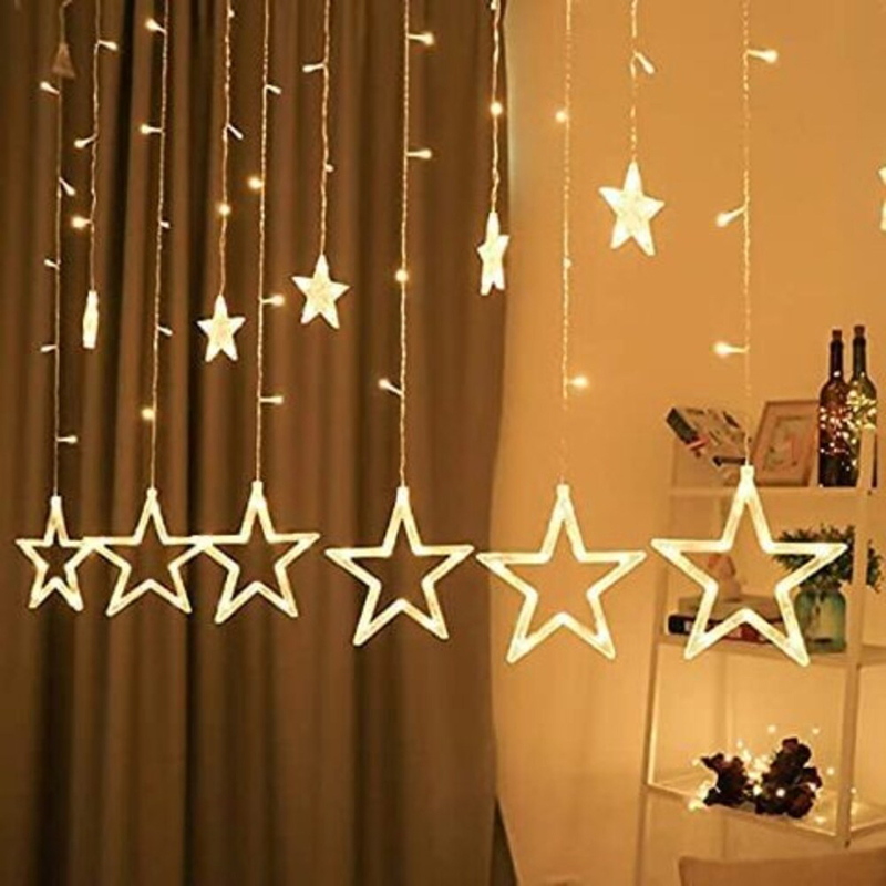 Ramadan Star Decoration Lights with 8 Sequence Modes, 3.5 Meter, Warm White