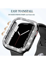 Watch Case Cover with Bling Crystal Diamond Protective Bumper Frame for Apple iWatch 41mm, Black