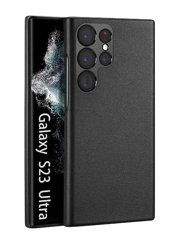

Olliwon Samsung Galaxy S23 Ultra Premium Leather Ultra Thin Mobile Phone Back Case Cover, Black