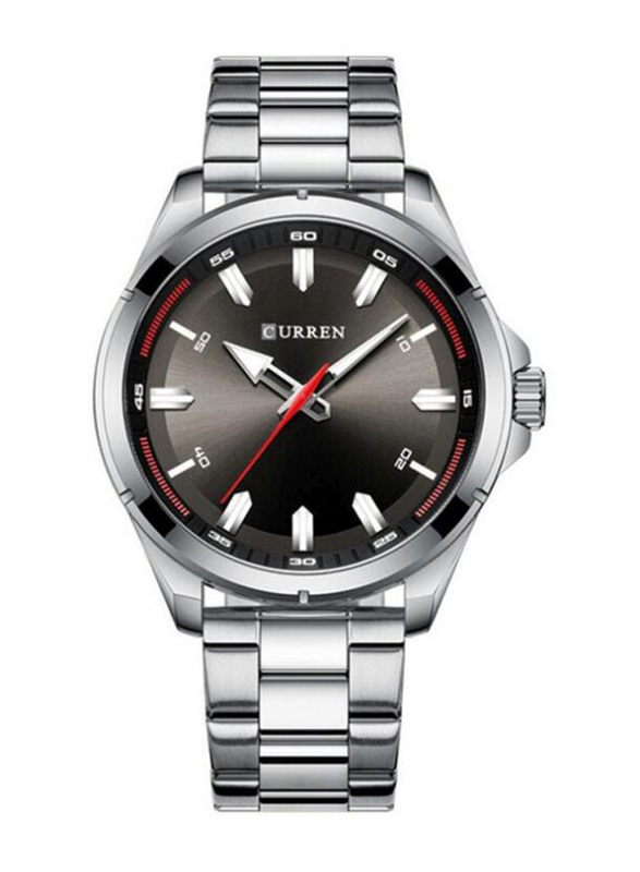 Curren Analog Watch for Men with Stainless Steel, Water Submerge Resistant, 8320, Silver-Black