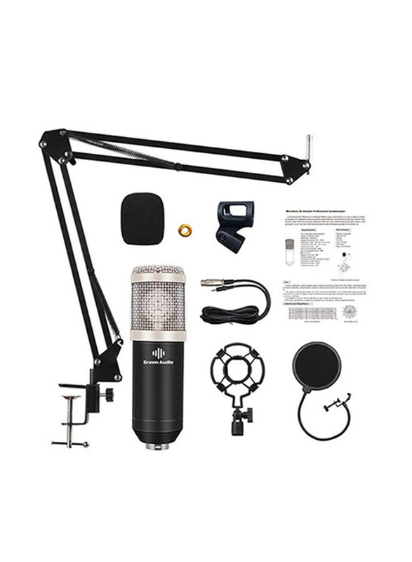 

Generic Studio Recording Condenser Microphone Kit, 5 Piece, Black/Silver