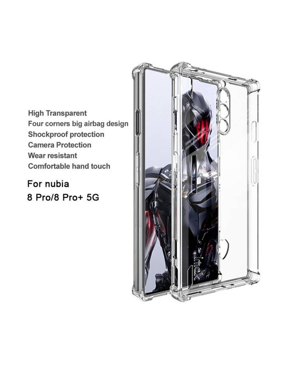 Olliwon Protective Shockproof Soft Silicone Back Case Cover for Red Nubia Magic 8 Pro/8 Pro+, Clear