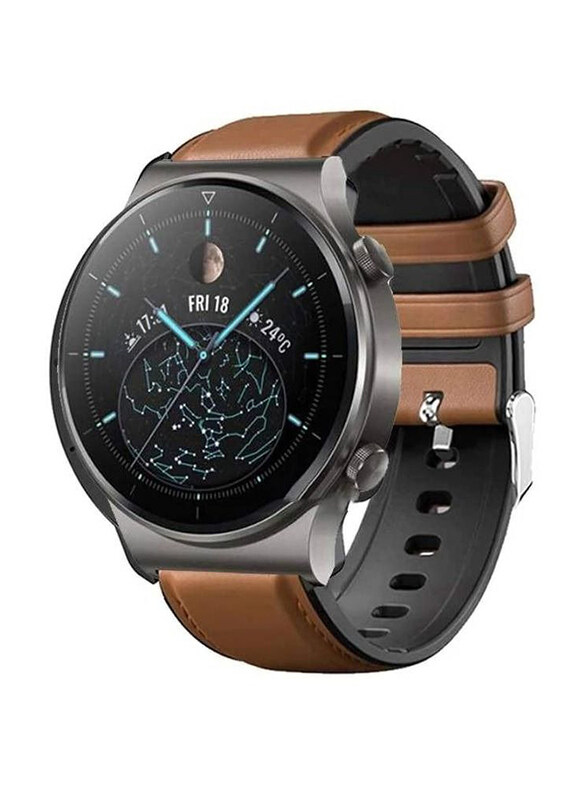 

Generic Leather Replacement Band for Huawei Watch GT2 Pro, Brown