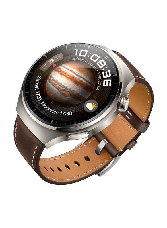ICS Replacement Genuine Leather Strap for Huawei Watch 4 Pro, Brown