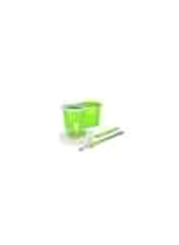 Portable Modern 360 Degree Spinning Mop & Bucket Set with Extended Easy Press Stainless Steel Handle, Rf7709, Pink/White