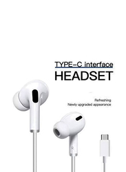 Type-C USB Wired In-Ear Earphones with Microphone, White