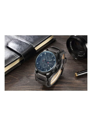Curren Analog Watch for Men with Leather Band, J3745BGY-KM, Black