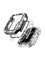 Diamond Guard Shockproof Frame Protective Cover for Apple Watch 42/44mm, 2 Piece, Clear/Black