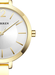 Curren Analog Watch for Women with Alloy Band, Water Resistant, 9012, Gold-White