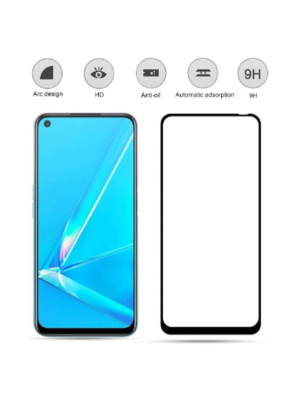 Oppo A92/ Oppo A72/ Oppo A52 Full Glue Edge-to-Edge Tempered Glass Screen Protector, Clear/Black