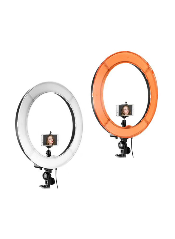 Andoer LED Photography Ring Light with Accessories, White/Black/Orange