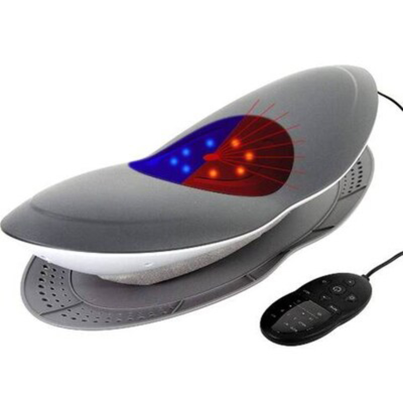 New Electric Lumbar Traction Device Lower Back Stretcher Infrared Heating & Vibration Massager, One Size, Grey