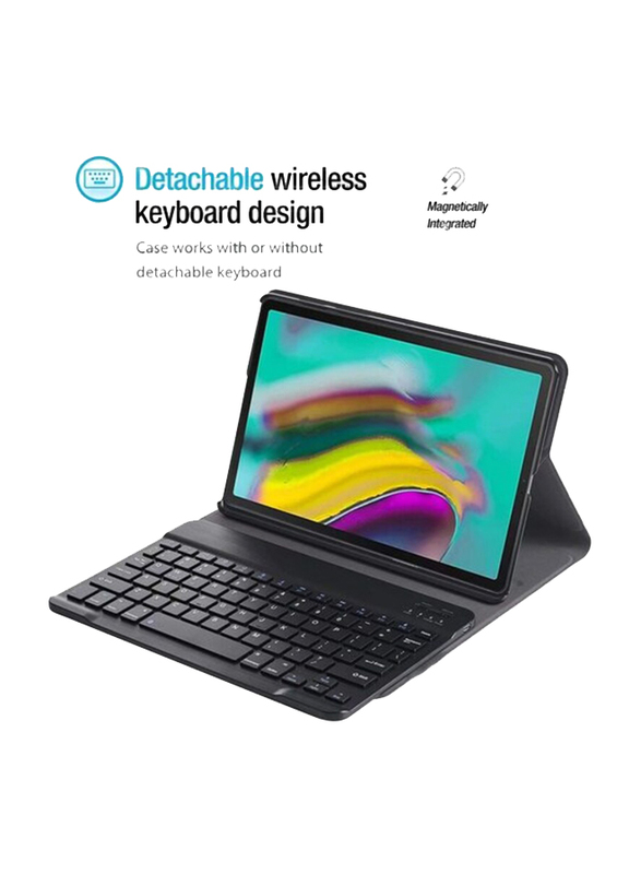 Ntech Bluetooth Wireless Detachable English Keyboard with Pencil Holder for iPad 2018 (6th Gen)/iPad 2017 (5th Gen)/iPad Pro 9.7/iPad Air 2&1, Black