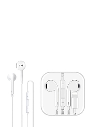 Go-des Lightning Cable Wired In-Ear Stereo Earphone with Microphone & Volume Control for Apple iPhone, White