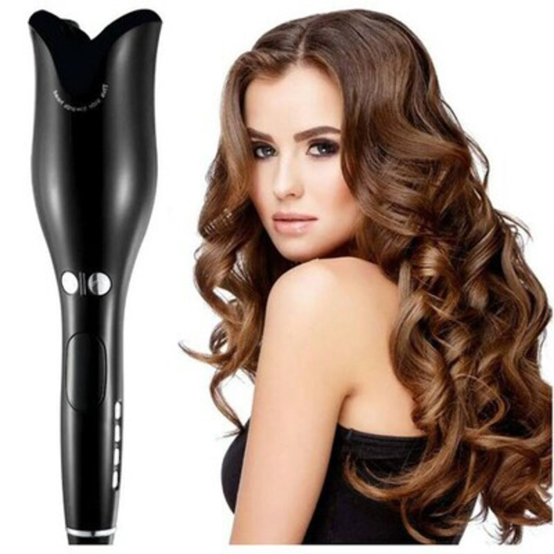 

Generic LCD Hair Curler Spin & N Curl Iron Automatic Curling Air Wand Styling, Au Plug, Black