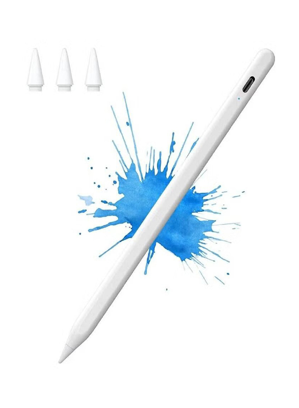 Tilt Sensitive and Magnetic Design Digital Stylus Pen for Apple iPad, White