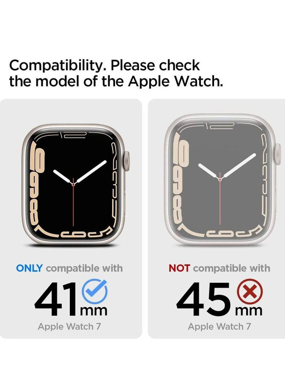 Thin Fit Case Cover for Apple Watch Series 7 40mm, Crystal Clear