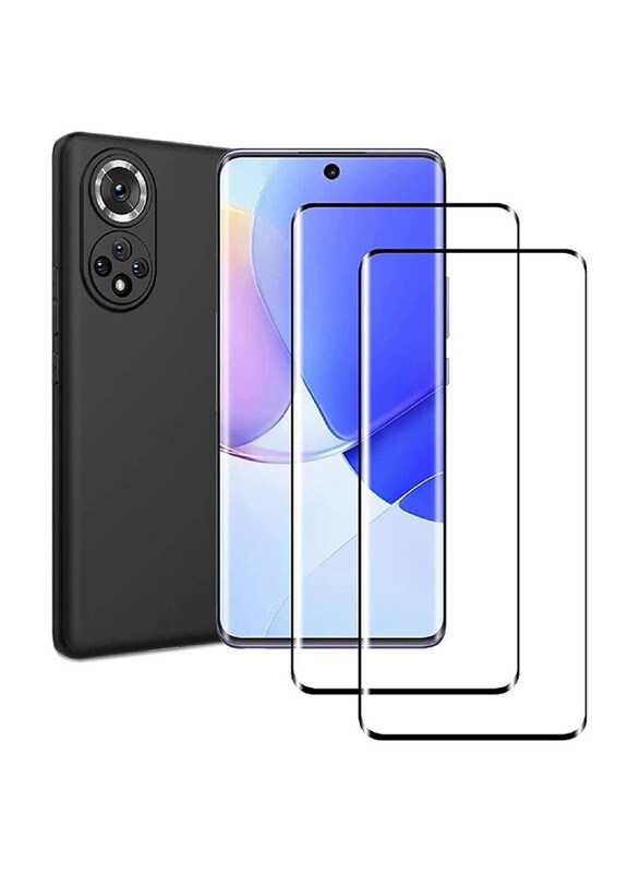 

Generic Huawei Nova 9 Anti-Scratch Ultra Thin Screen Protector with Soft Mobile Phone Case Cover, 2 Pieces, Black