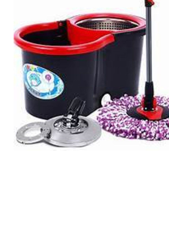 360 Degree Floor Spinning Rotating Mop Bucket Set with Stainless Steel Handle & 1 Cleaning Dry Heads, Assorted