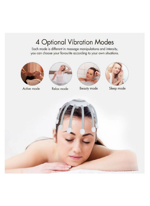 XiuWoo Electric Multifunctional Vibration Tool Head Massager, Grey/White