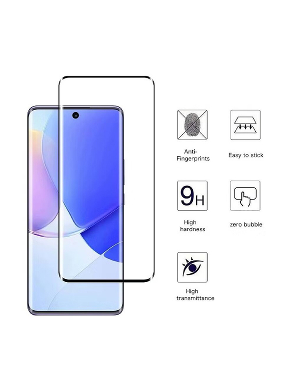 Huawei Nova 9 Soft Mobile Phone Case Cover with Anti-Scratch Ultra Thin Screen Protector, Clear/Black