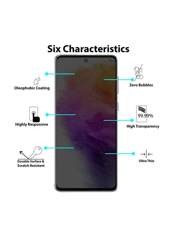 Samsung Galaxy A73 5g Anti Scratch Bubble Free Privacy Screen Protector Tempered Glass, Clear