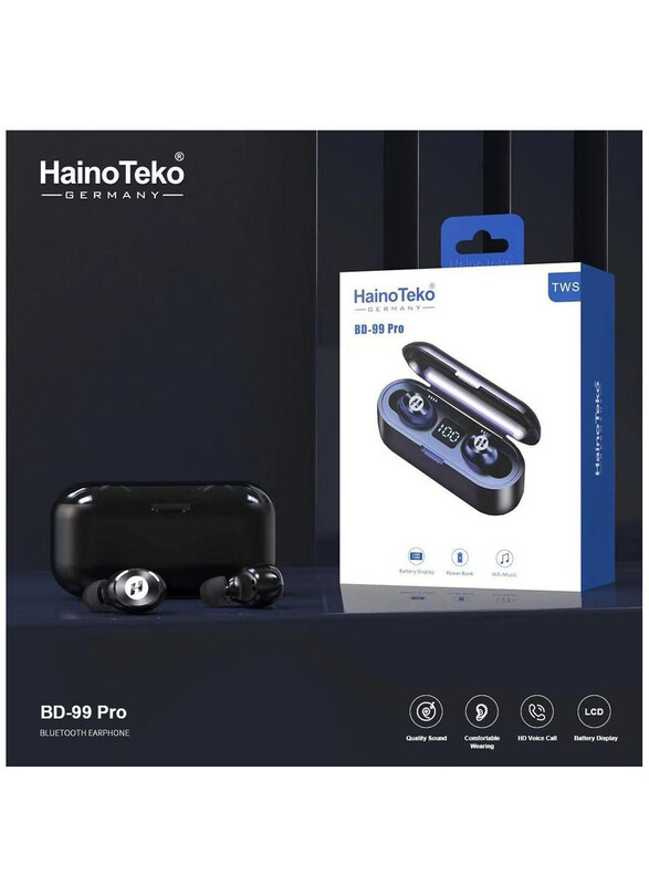 

Haino Teko Germany Bluetooth Earphones for iPhones & Androids, BD-99 Pro, Black