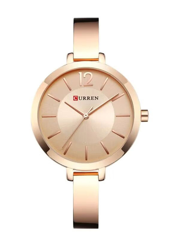 Curren Analog Watch for Women with Alloy Band, Water Resistant, 9012, Rose Gold