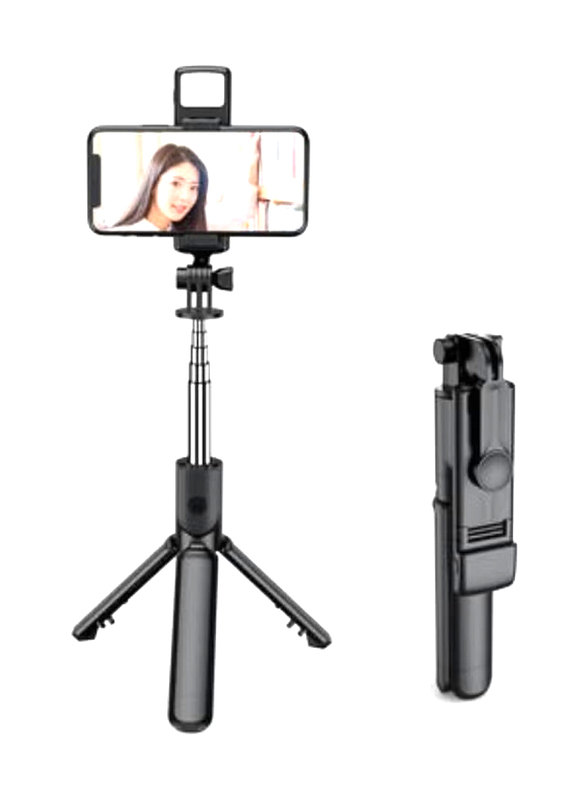 Integrated Tripod Bluetooth 4.0 Wireless Selfie Stick for Smart Phone, Black