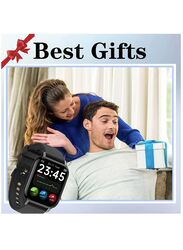 1.85 Inches HD Touch Screen Fitness Tracker Bluetooth Call Lifestyle Smartwatch Black