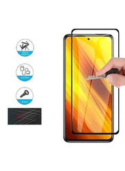 Xiaomi Poco X3 3D Curved Full Glue Tempered Glass Screen Protector, Black/Clear