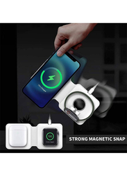 Portable 2 in 1 Foldable Wireless Charging Dock Power Station for Apple Watch 7/6/5/4/3/2, White