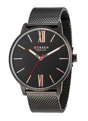 Curren Analog Watch for Men with Stainless Steel Band, Water Resistant, 8238, Black