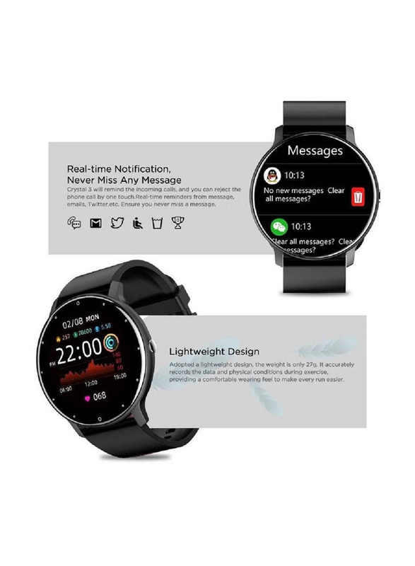 Touch Screen Smartwatch for Android/iOS Phones with Heart Rate Monitor &, Fitness Tracker, Black